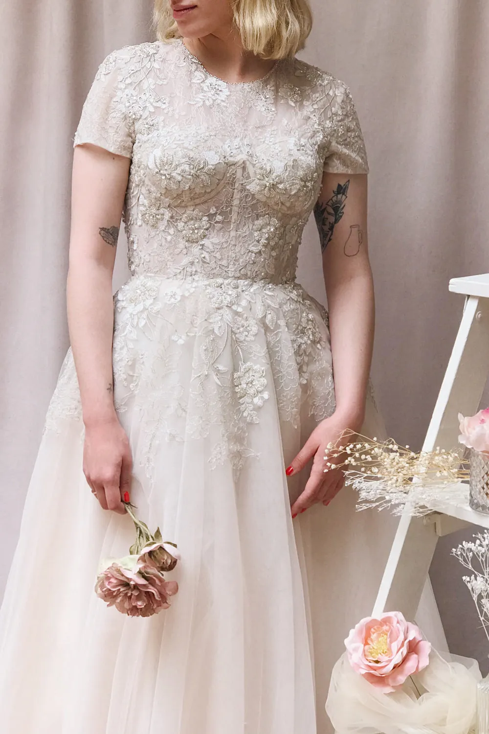 Amina | Embroidered A-Line Bridal Dress