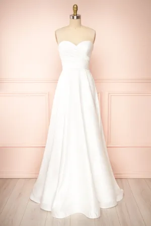 Ariane | White Strapless Bridal Dress