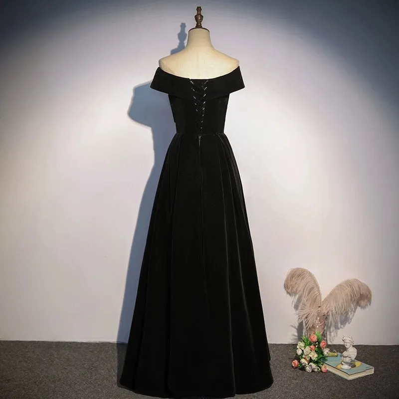 Black Off-Shoulder Evening Dress  Elegant Long Gown for Summer Events and Hosting (2025)