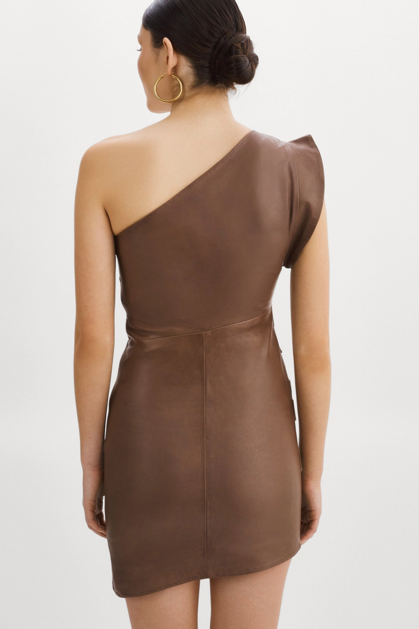 COREY | One Shoulder Leather Dress