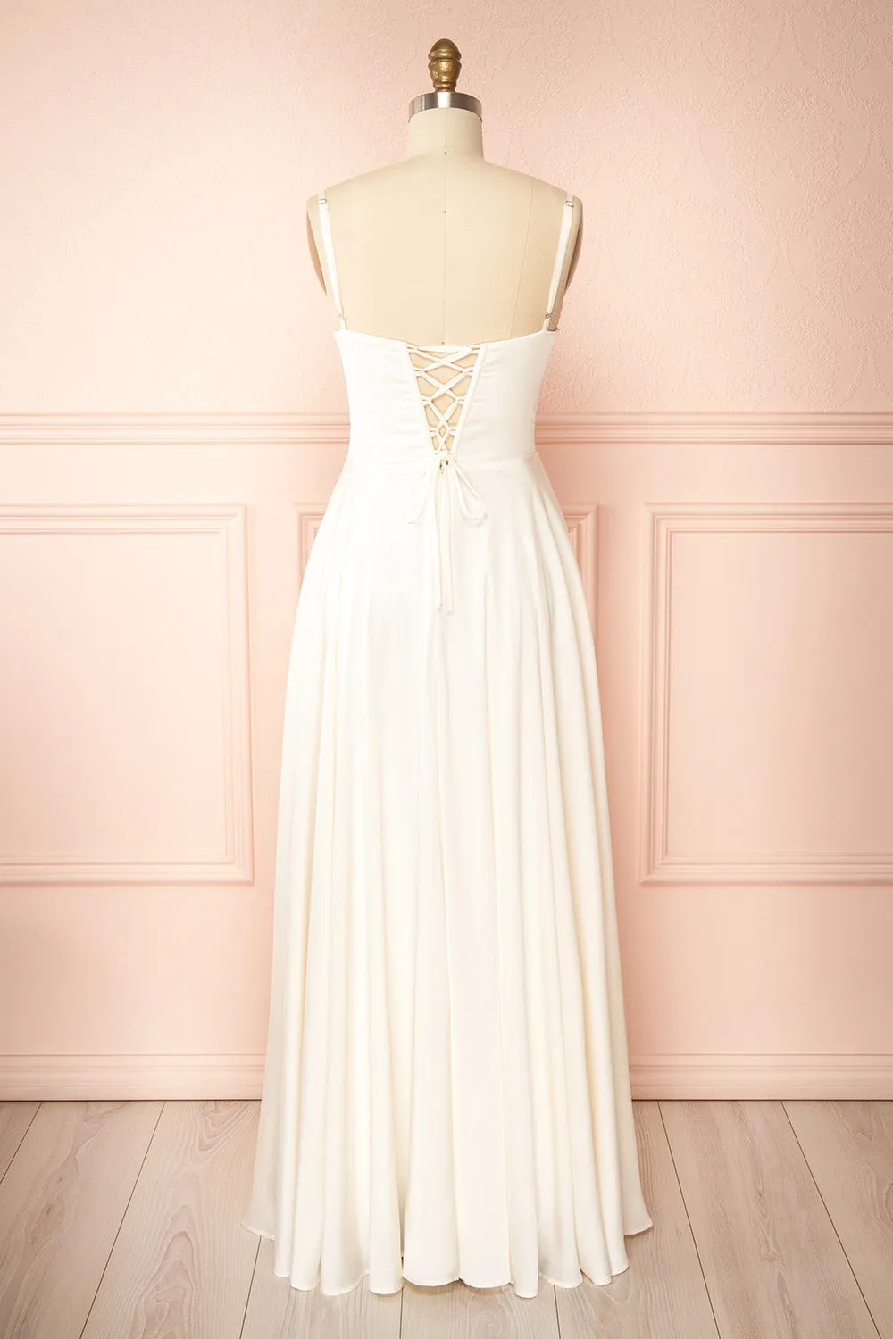 Delfina | Maxi Bridal Satin Dress w/ Slit