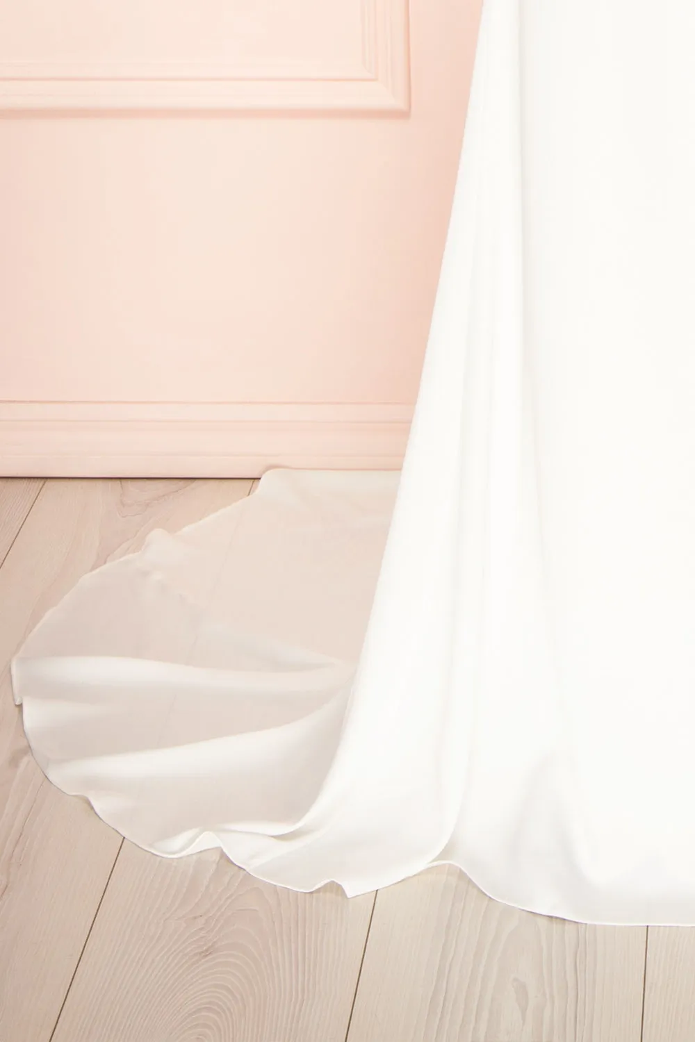 Elarielle | Tie-Back White Cowl Neck Wedding Gown
