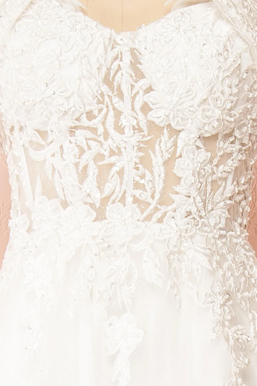Kahena | Off-The-Shoulder Bridal Gown w/ Floral Embroidery
