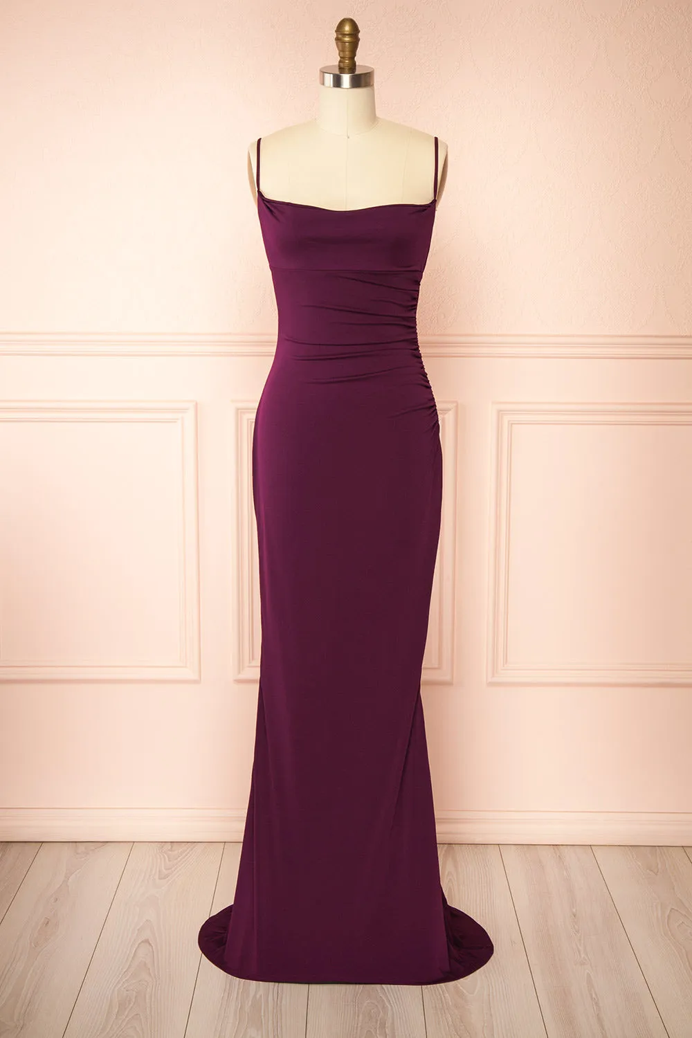 Nayla Purple | Mermaid Maxi Dress w/ Open Back
