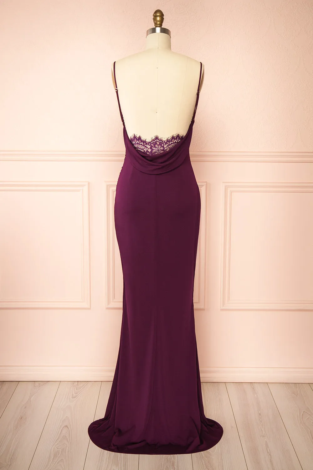Nayla Purple | Mermaid Maxi Dress w/ Open Back