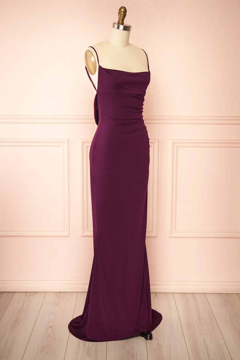 Nayla Purple | Mermaid Maxi Dress w/ Open Back