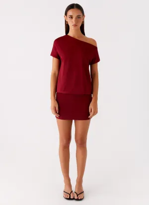 Paulie Mini Dress - Maroon