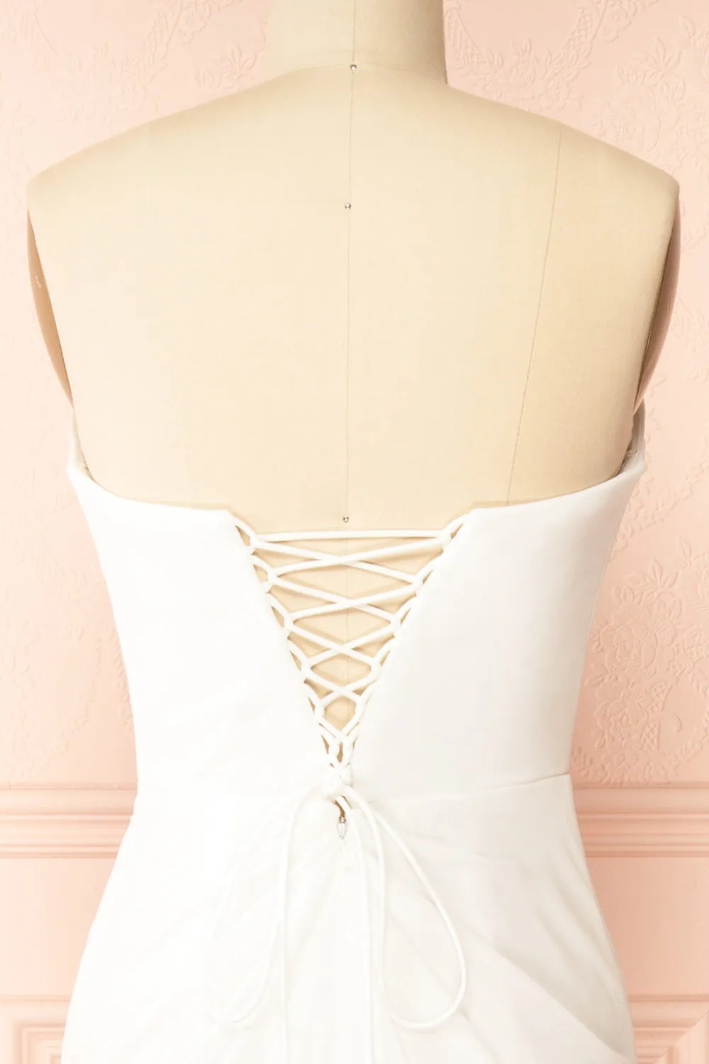 Pricille | Strapless Chiffon Fitted Bridal Dress
