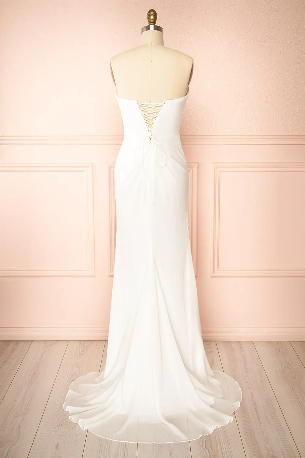 Pricille | Strapless Chiffon Fitted Bridal Dress