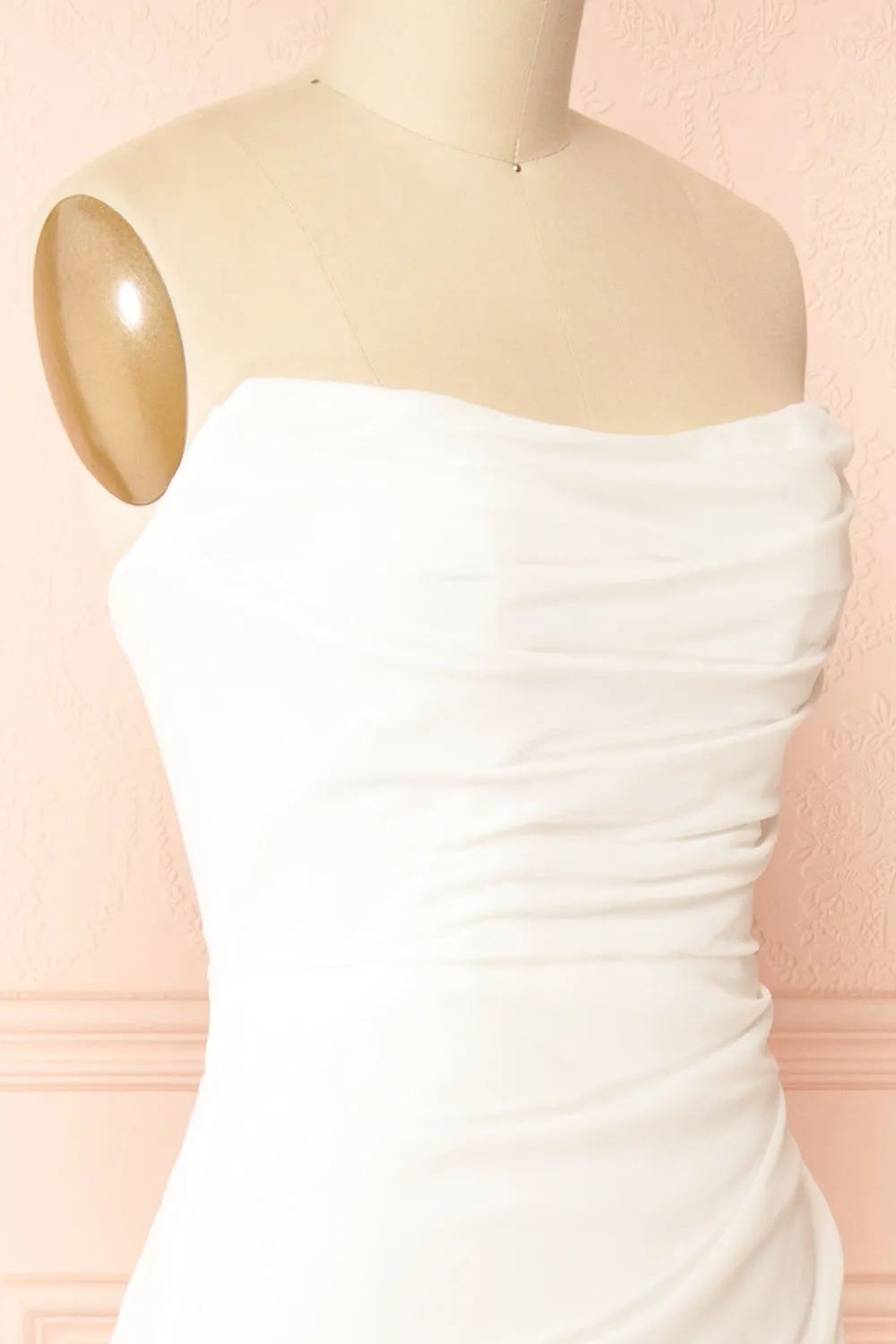 Pricille | Strapless Chiffon Fitted Bridal Dress
