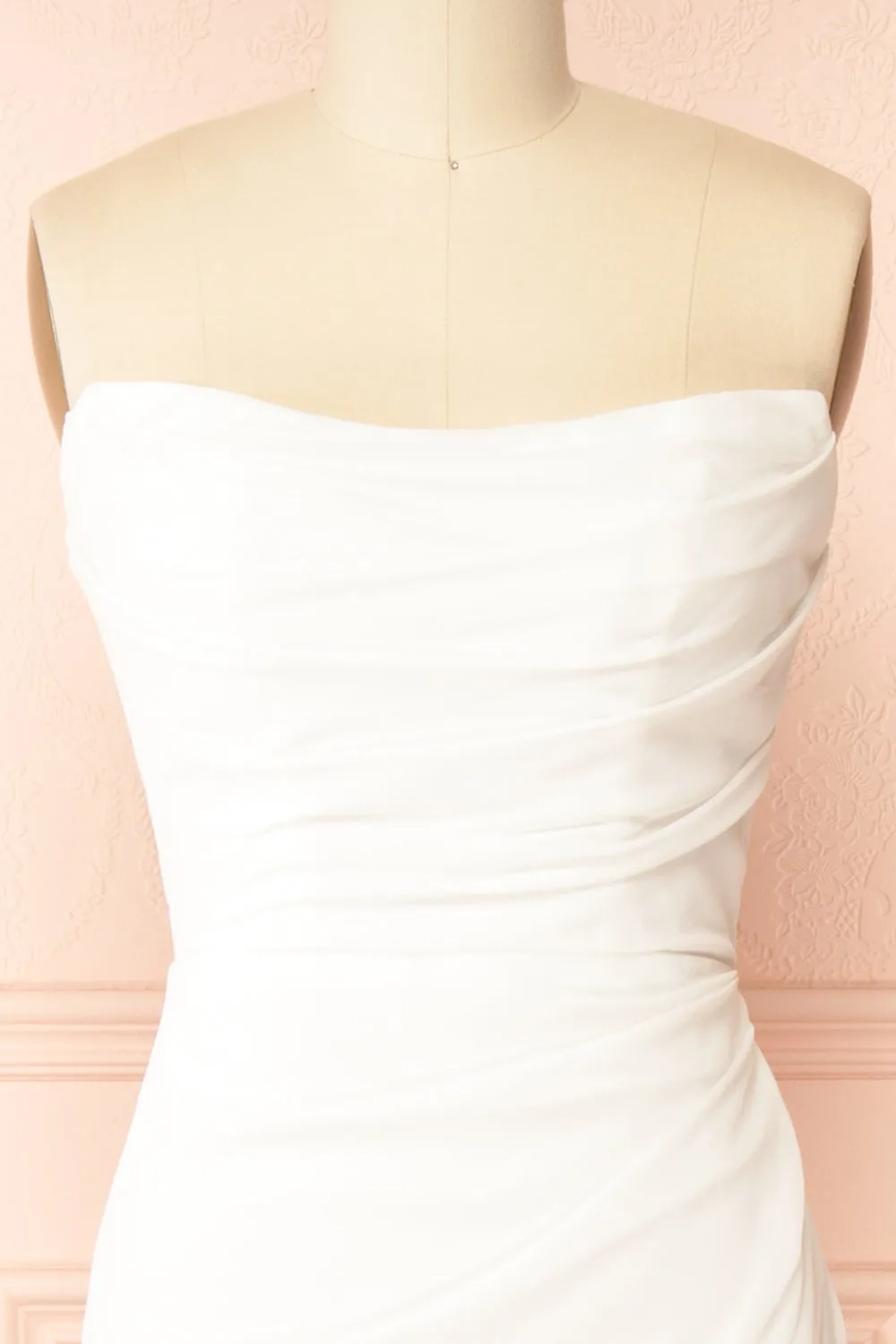 Pricille | Strapless Chiffon Fitted Bridal Dress