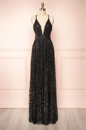 Tyffen Black | Sequin Maxi Dress