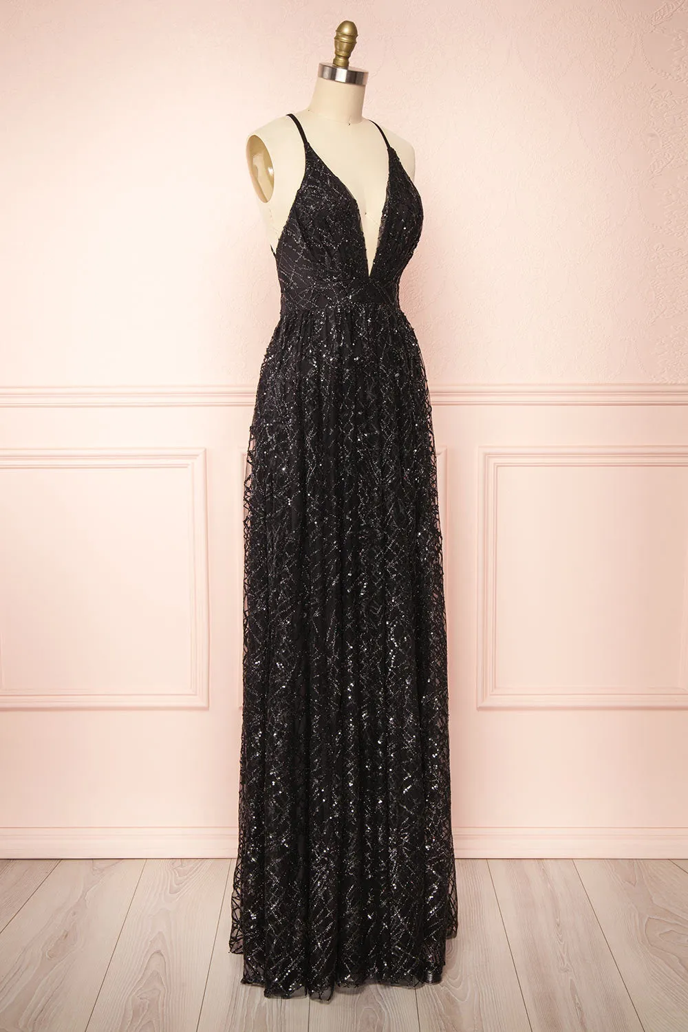 Tyffen Black | Sequin Maxi Dress